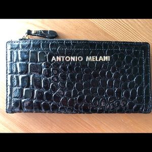 Antony Melani Faux Animal Skin Wallet - Black